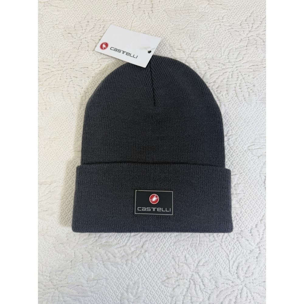 Castelli Cycling Podiofirma Unisex Beanie Hat OSFA Gray Knit‎ NWT